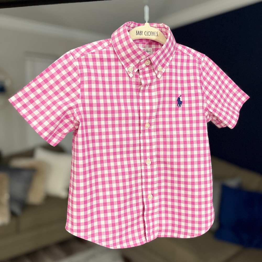 Ralph Lauren Kids Pink Plaid Button Down Shirt